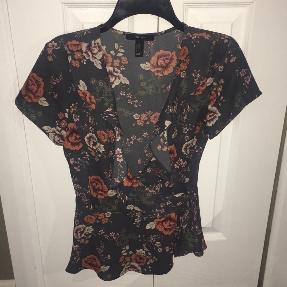 Floral low cut top